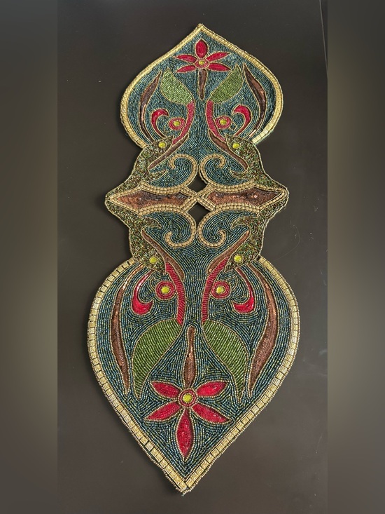 Pier 1 Other - Pier 1 Beaded Floral Scroll Table Runner